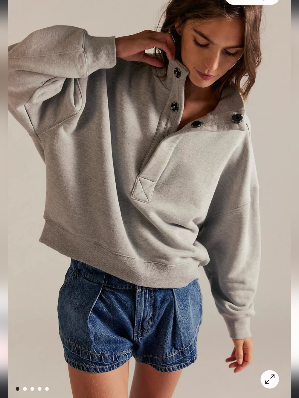 Free People We The Free Timeless Pullover Heather Grey Classic Women’s Size XL